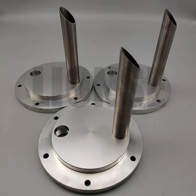 Dukungan pipa vertikal flensa mesin aluminium